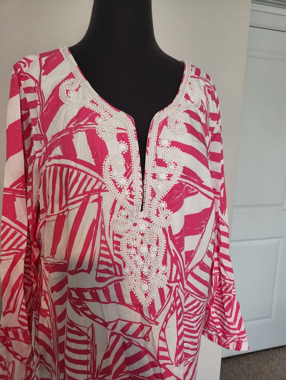 Lilly Pulitzer Pink and White Printed Tunic Dress - Picture 4 of 15